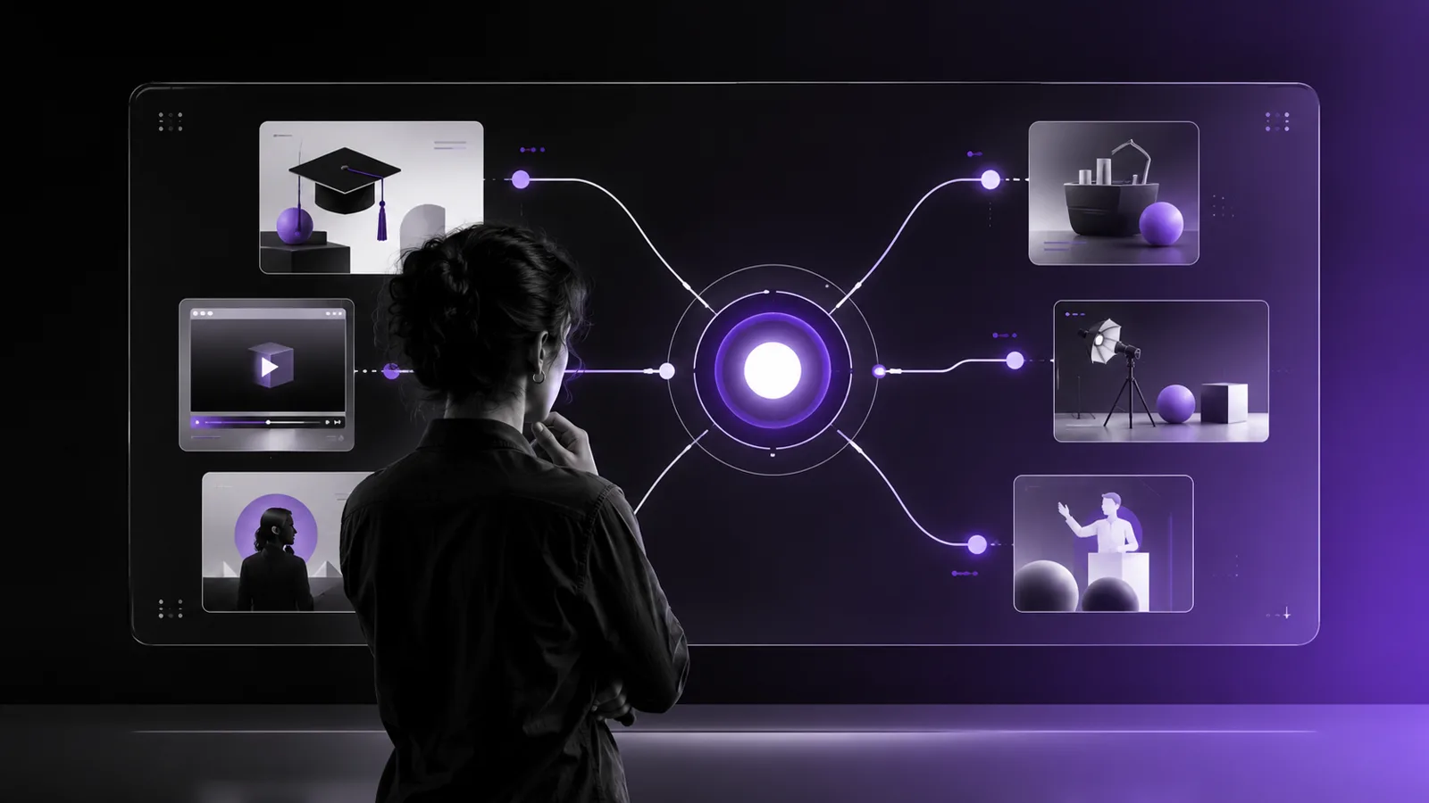 Sistema de ideas y tipos de contenido conectados entre sí
